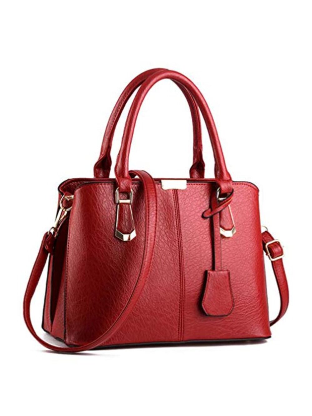 Top-Handle Tote Bag Waterproof Faux Leather Multi-Pocket Shoulder Crossbody